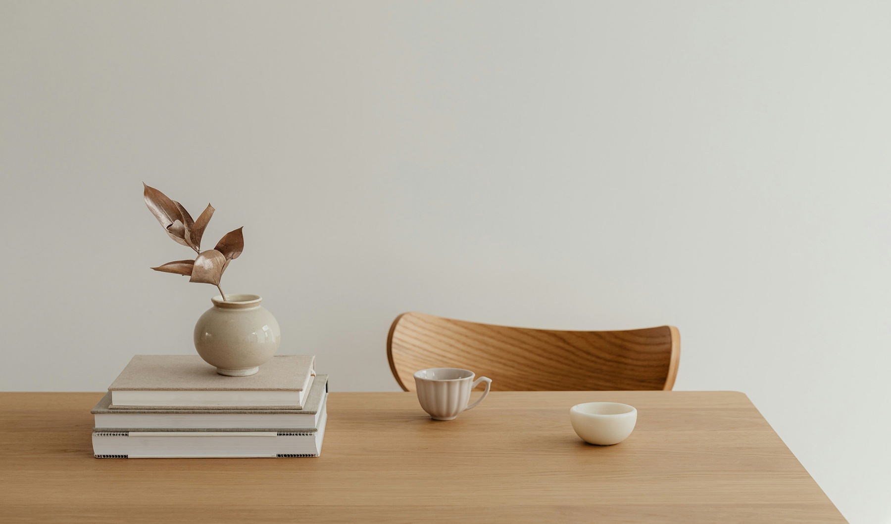 decor on a wooden table area